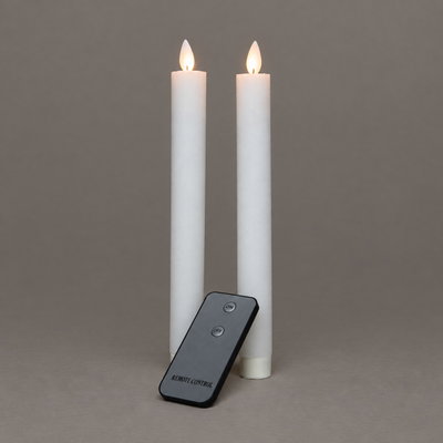 LED Echtwachskerzen 'Magic Flame', weiß, 2 Kerzen inkl. Fernbedienung & Batterie
