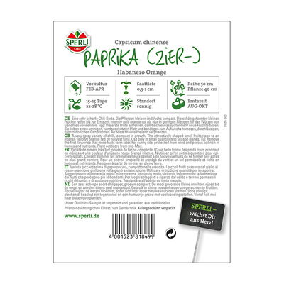 Gemüsesamen, Paprika 'Habanero Orange' Gemüsesamen, Paprika 'Habanero Orange'