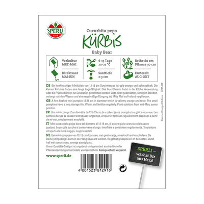 Gemüsesamen, Kürbis 'Baby Bear'