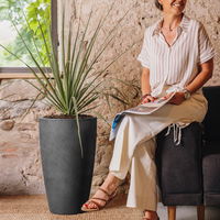 Poetic Pflanzvase 'Basalt Up', anthrazit, ca. Ø 38 x H 61 cm Poetic Pflanzvase 'Basalt Up', anthrazit, ca. Ø 38 x H 61 cm