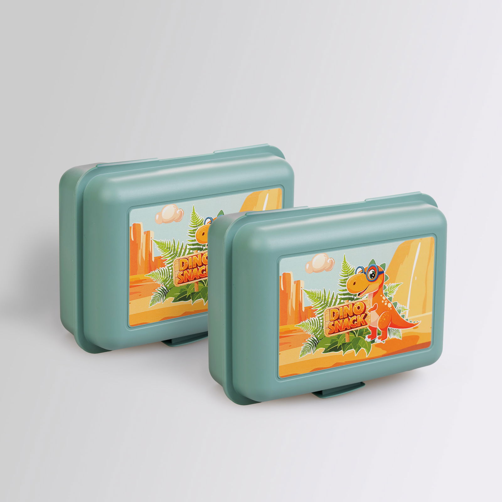Brotdose Dino Snack®, grün, 2 Stück