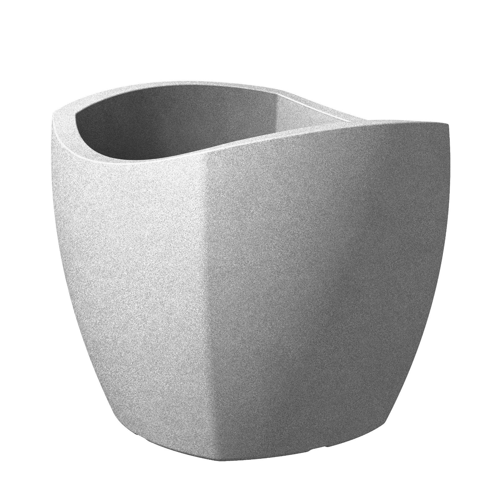 Pflanzgefäß Wave Globe Cubo, stony grey, Kunststoff