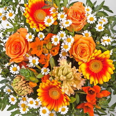 Blumenstrauß 'Alles Gute', handgebunden