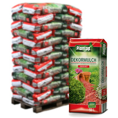 Plantop Dekormulch, ziegelrot, 39 Sack á 50 l, gesamt 1950 Liter