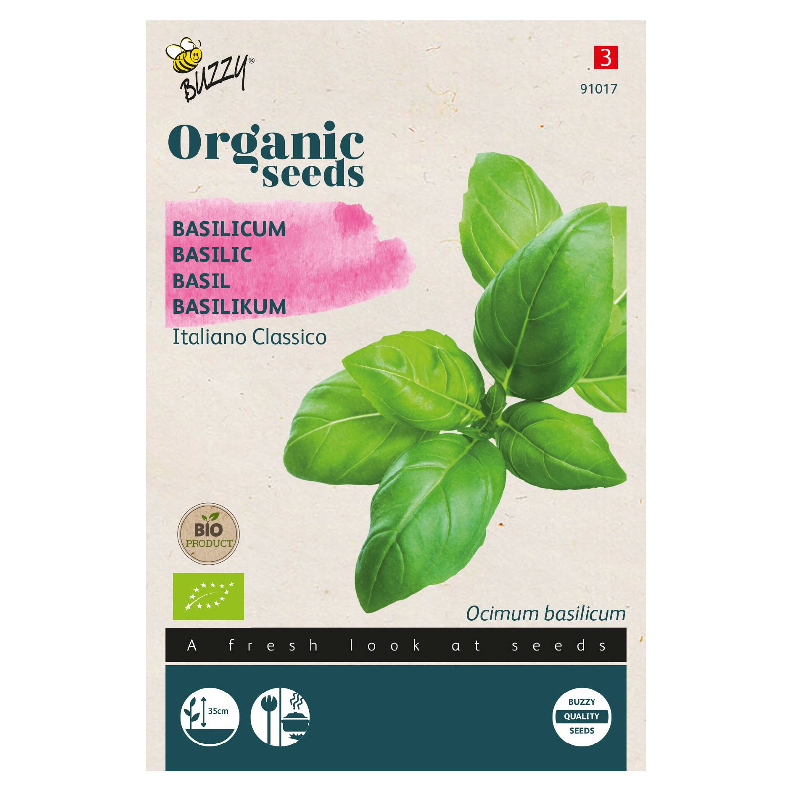 Bio Kräutersamen, Basilikum 'Italiano Classico', grün, 1 g