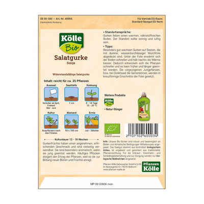 Kölle Bio Gemüsesamen Salatgurke Kölle Bio Gemüsesamen Salatgurke