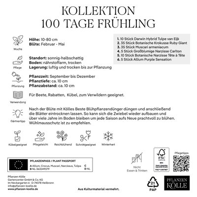 Kölles Beste Kollektion '100 Tage Frühling', 100 Blumenzwiebeln Kölles Beste Kollektion '100 Tage Frühling', 100 Blumenzwiebeln