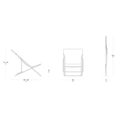Lafuma Liegestuhl Maxi Transat, Batyline ISO, miel