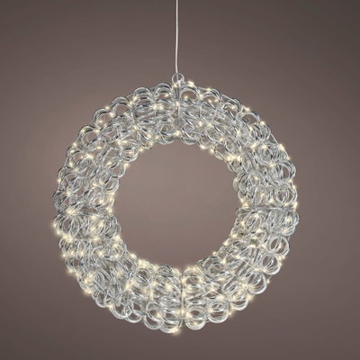 LED Kranz, 300 LEDs, silber, warmweiß, Ø ca. 38 cm LED Kranz, 300 LEDs, silber, warmweiß, Ø ca. 38 cm
