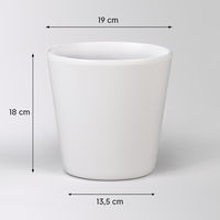 Übertopf 'Dallas Esprit', weiß matt, ca. Ø 19 x H 18 cm