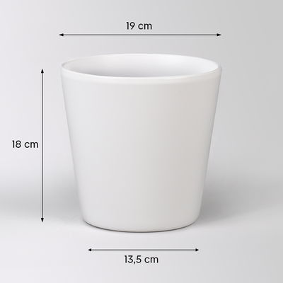 Übertopf 'Dallas Esprit', weiß matt, ca. Ø 19 x H 18 cm