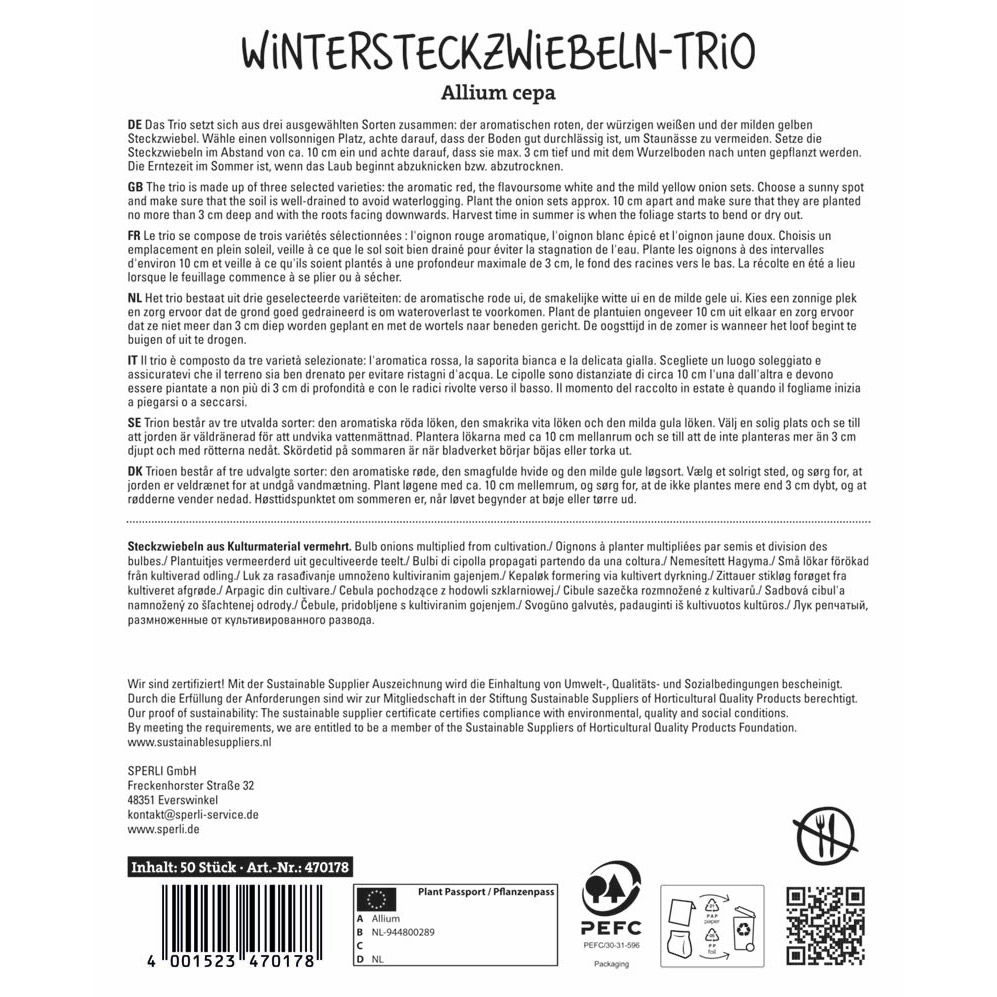 Sperli Wintersteckzwiebeln Trio, 50 Zwiebeln