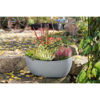 Jardiniere 'Wave Globe', grau, L 58 x B 24 x H 23 cm, 15 Liter