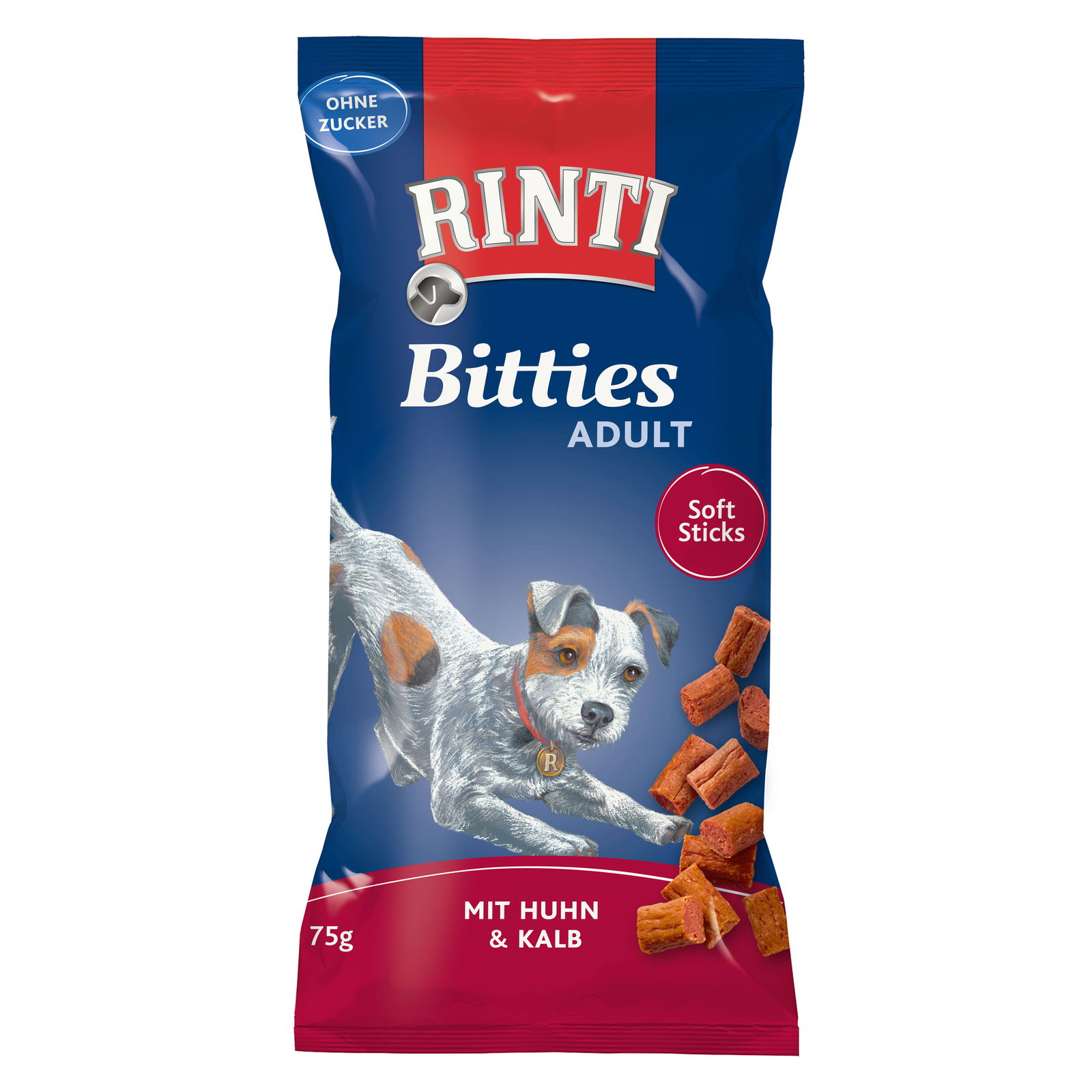 Rinti Snack Bitties, Huhn und Kalb, 75 g