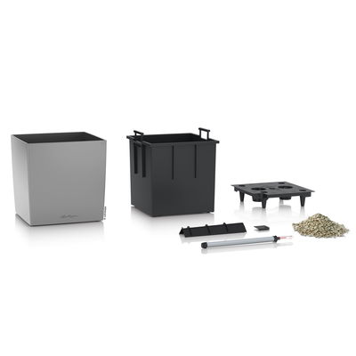 Lechuza 'Cube 40', silber, ca. 39 cm x 39 cm, H:40 cm Lechuza 'Cube 40', silber, ca. 39 cm x 39 cm, H:40 cm