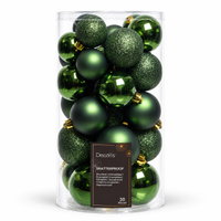 Kugelmix, 30 Kugeln, piniengrün, glanz, matt & glimmernd Kugelmix, 30 Kugeln, piniengrün, glanz, matt & glimmernd