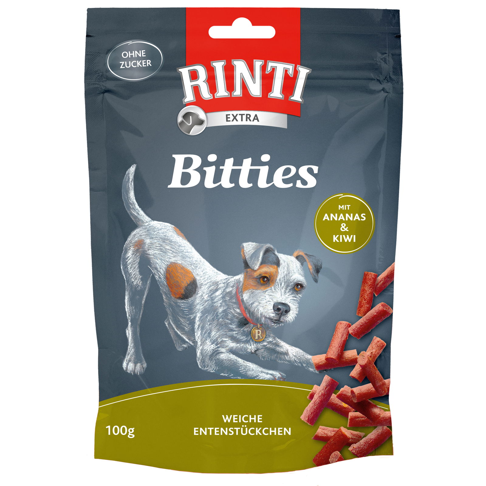 Rinti Extra Bitties, Ananas und Kiwi, 100 g