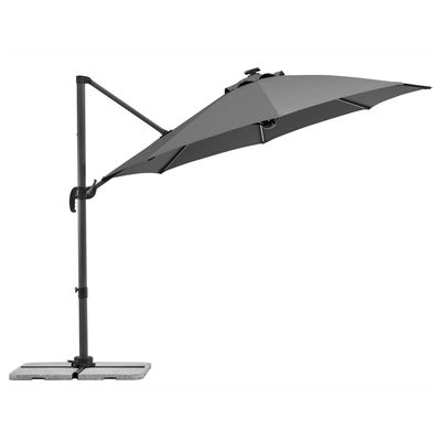 Schneider Sonnenschirm 'Rhodos Blacklight', mit LEDs, anthrazit, Ø 300 cm