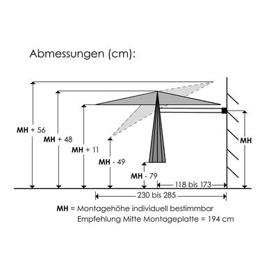 Schneider Wandschirm 'Muro', anthrazit, ca. Ø 250 cm Schneider Wandschirm 'Muro', anthrazit, ca. Ø 250 cm