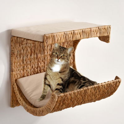 Silvio Design Katzenliege 'Cäsar', natur, Kissen in rohweiß