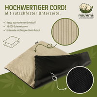 Mümmi by Rohrschneider Hundematte Cord, beige, ca. 44 x 50 x 2 cm Mümmi by Rohrschneider Hundematte Cord, beige, ca. 44 x 50 x 2 cm