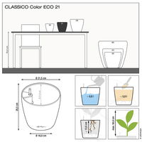 Lechuza 'Classico Color ECO 21', grau, Ø 21,5 x H 20,5 cm