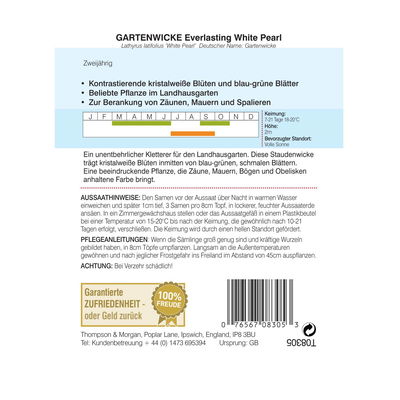 Thompson & Morgan Blumensamen Gartenwicke Everlasting White Pearl