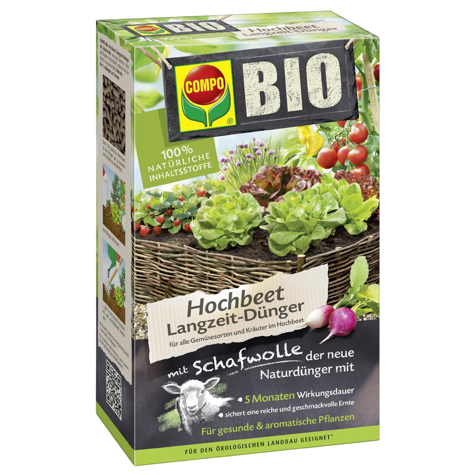 Bio-Hochbeet-Dünger mit Schafwolle, Compo, 0,75 kg