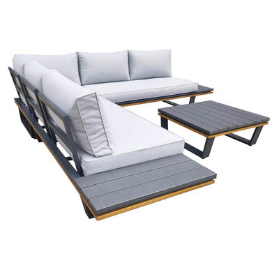 Alu-Eckloungegruppe 'Cahors' inkl. Kissen, 4tlg., anthrazit