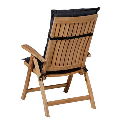 Hochlehnerauflage 'Basic', schwarz, ca. 120 x 50 x 5 cm