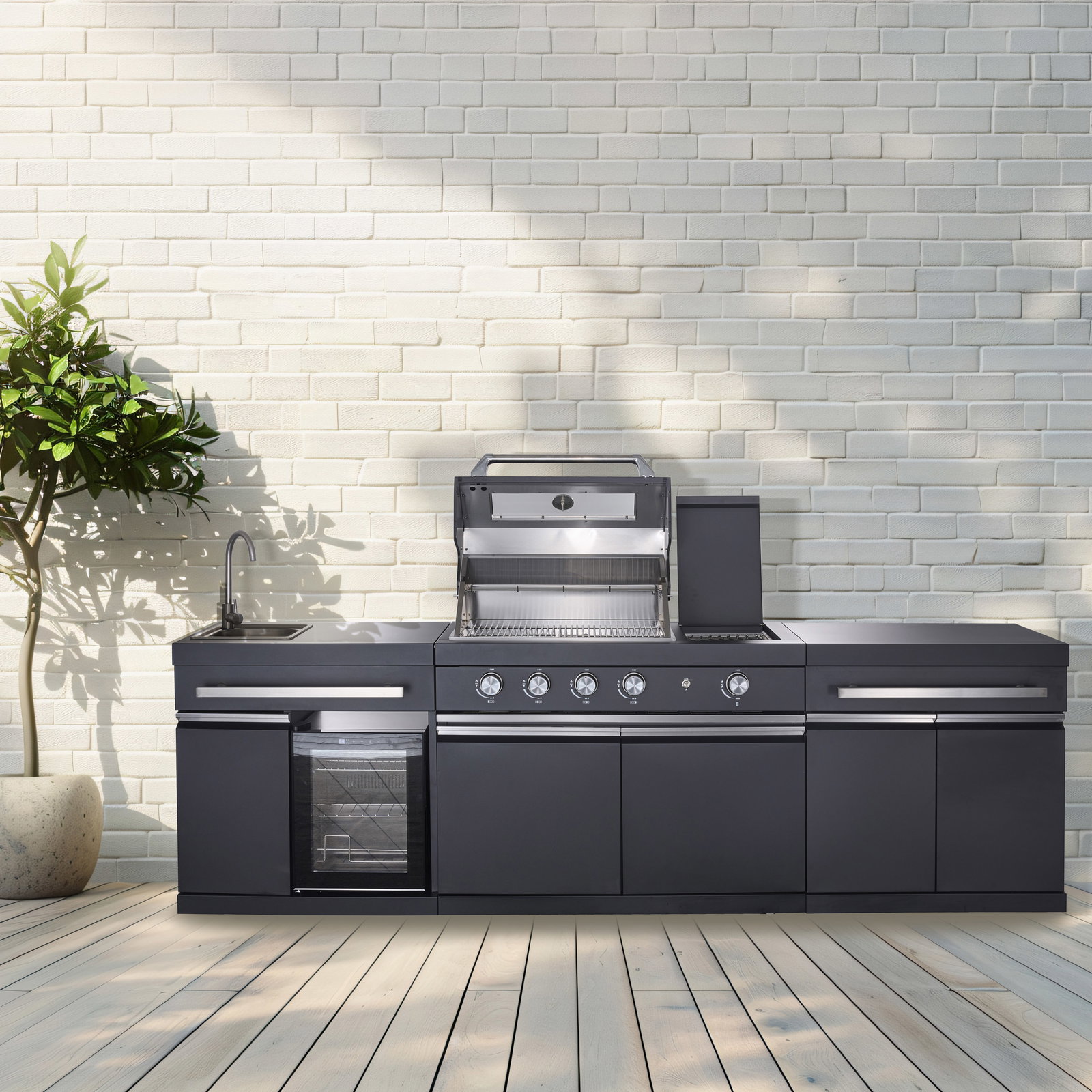 Buschbeck Outdoorküche 'Kingrange', schwarz