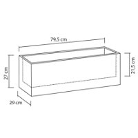 Pflanzkübel 'C-Cube Long', Stony Grey, 79 x 29 x H 27,5 cm, 35 Liter