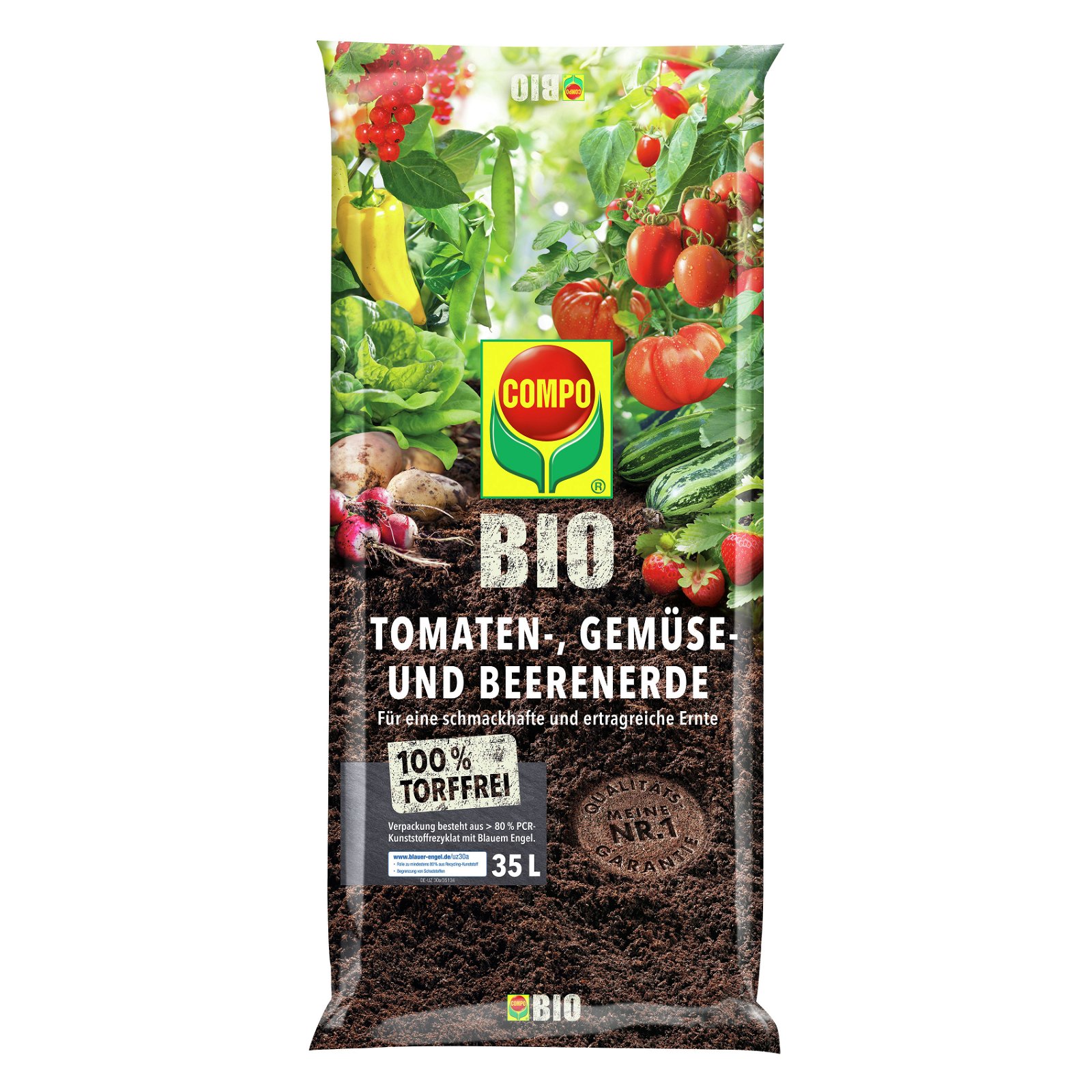 Compo Bio Tomaten-, Gemüse u. Beerenerde torffrei, 35 Liter
