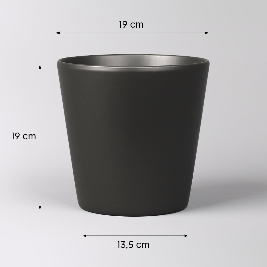 Übertopf 'Dallas Esprit', anthrazit matt, ca. Ø 19 x H 18 cm