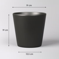 Übertopf 'Dallas Esprit', anthrazit matt, ca. Ø 19 x H 18 cm