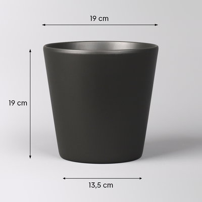 Übertopf 'Dallas Esprit', anthrazit matt, ca. Ø 19 x H 18 cm