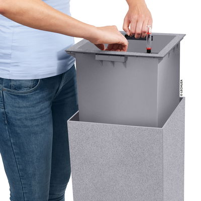 Lechuza 'Canto Stone 30 high', steingrau, ca. 30 x 30 x H 56 cm