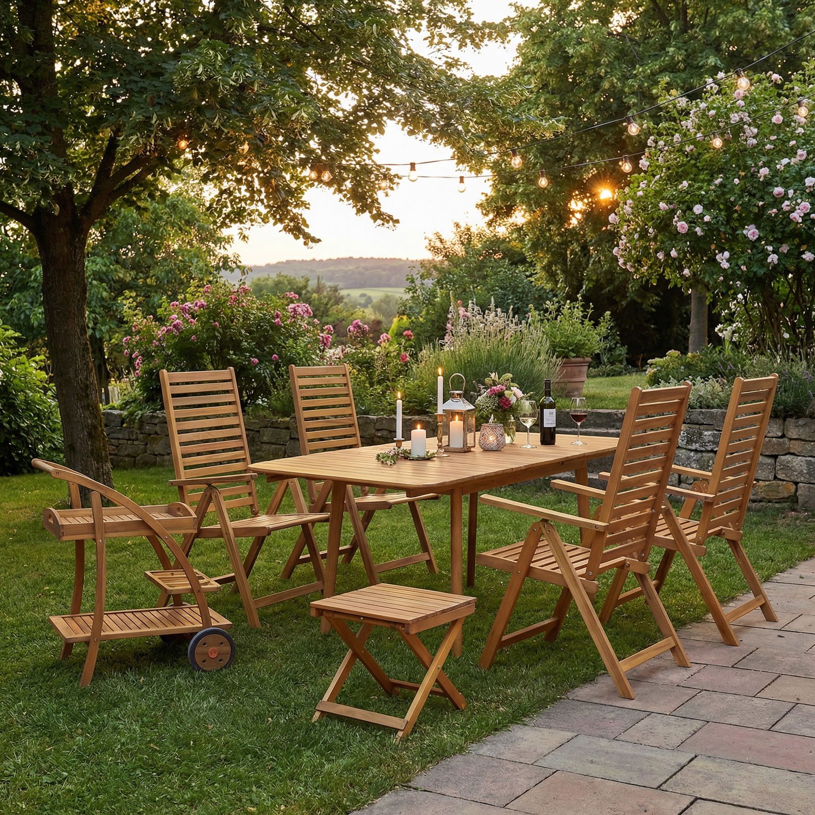 Kölle Holzgruppe 'Frankfurt', 7tlg., braun