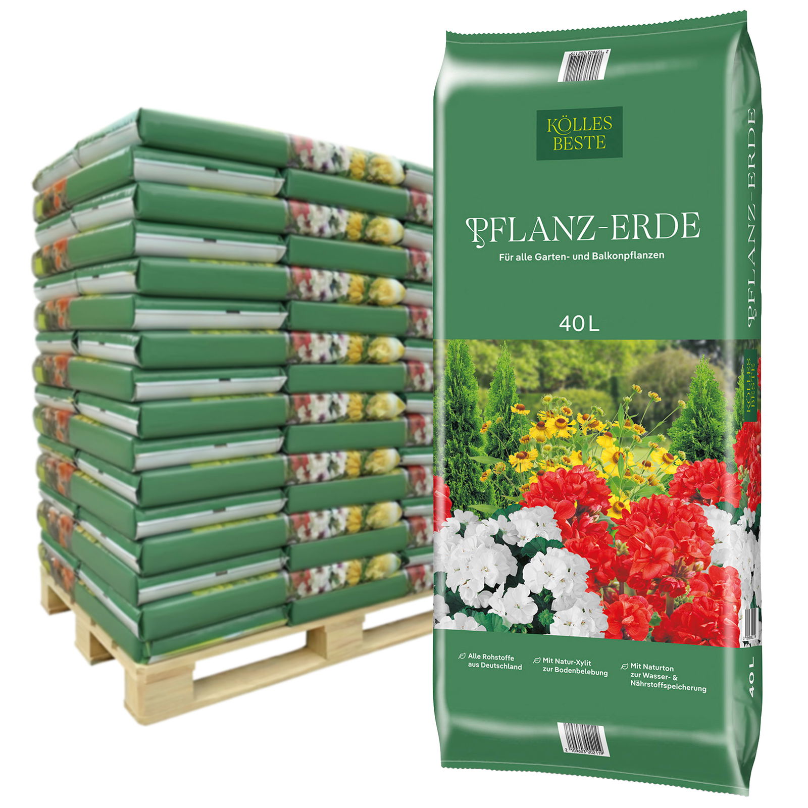 Kölles Beste Pflanzerde, torfreduziert, 60 Sack à 40 l, gesamt 2400 Liter Kölles Beste Pflanzerde, torfreduziert, 60 Sack à 40 l, gesamt 2400 Liter