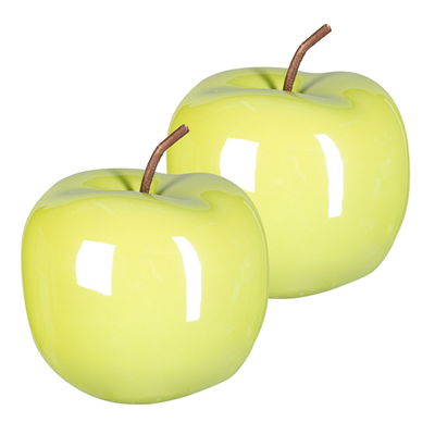Dekoapfel PEARL, 2er-Set, Keramik, grün, H15 x Ø12,5 cm Dekoapfel PEARL, 2er-Set, Keramik, grün, H15 x Ø12,5 cm