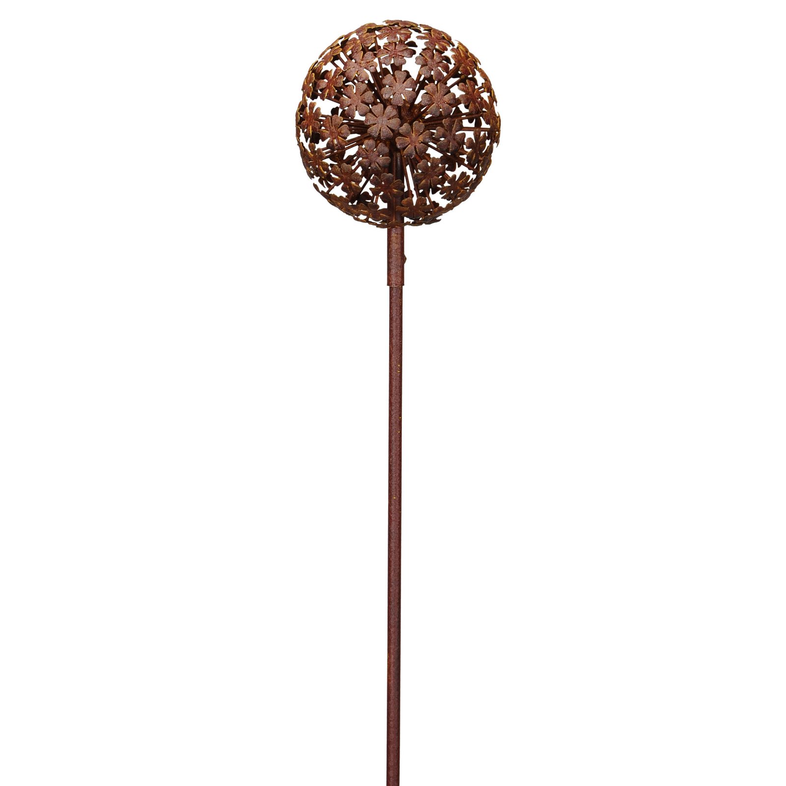 Eisen-Blütenkugel am Stab, rost, Höhe ca. 100 cm
