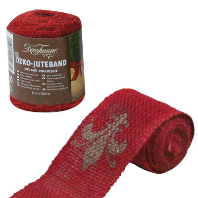 Winterschutz Deko-Juteband, dunkelrot-gold, Länge ca. 3 m