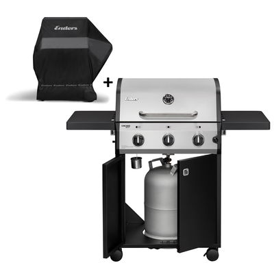 Enders Gasgrill Chicago Next 3, Edelstahl, inkl. Wetterschutzhülle