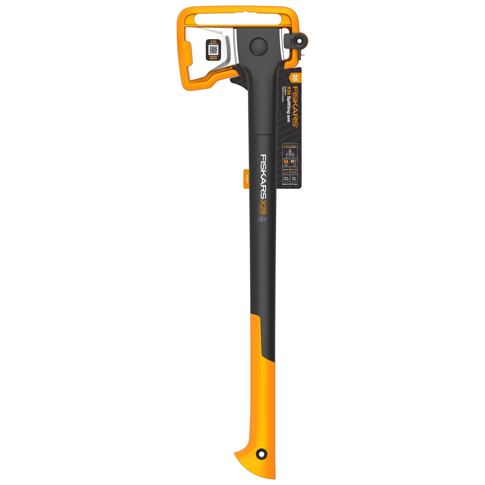 Fiskars Axt X-series X28 Spaltaxt M Klinge, langer Schaft