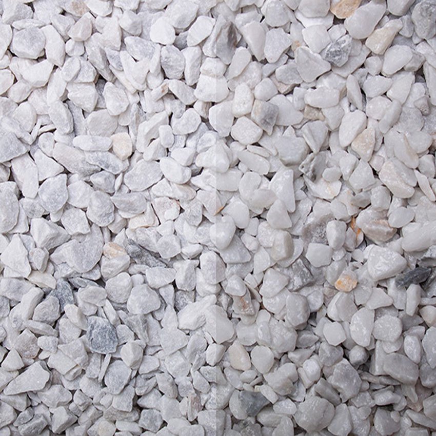 Marmorsplitt, weiß, 9-12 mm, 10 kg