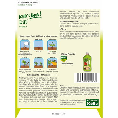 Kölles Beste Kräutersamen Dill Delikat Kölles Beste Kräutersamen Dill Delikat