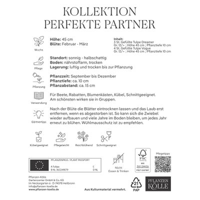 Kölles Beste Tulpen-Kollektion 'Perfekte Partner®', rosa, 7 Blumenzwiebeln Kölles Beste Tulpen-Kollektion 'Perfekte Partner®', rosa, 7 Blumenzwiebeln