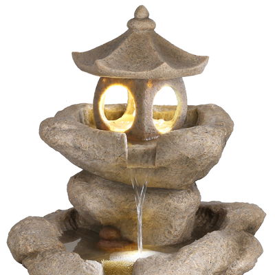 Kölle Brunnen 'Tim' inkl. Pumpe & Licht, beige, ca. 65 x 57 x 80 cm