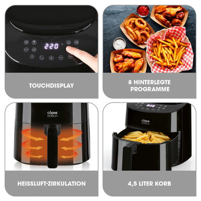 Heißluft-Fritteuse 'Cuisine Edition', schwarz, 4,5 Liter Heißluft-Fritteuse 'Cuisine Edition', schwarz, 4,5 Liter