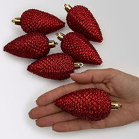 Glitter Zapfen, 6er-Set, weihnachtsrot, Höhe ca. 8 cm Glitter Zapfen, 6er-Set, weihnachtsrot, Höhe ca. 8 cm